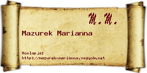 Mazurek Marianna névjegykártya